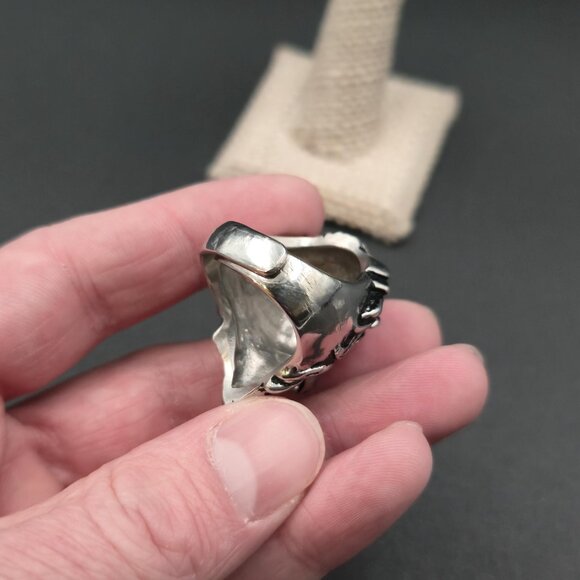 Size 7 Large Lions Head Men's Band Ring B1019 - Picture 5 of 8